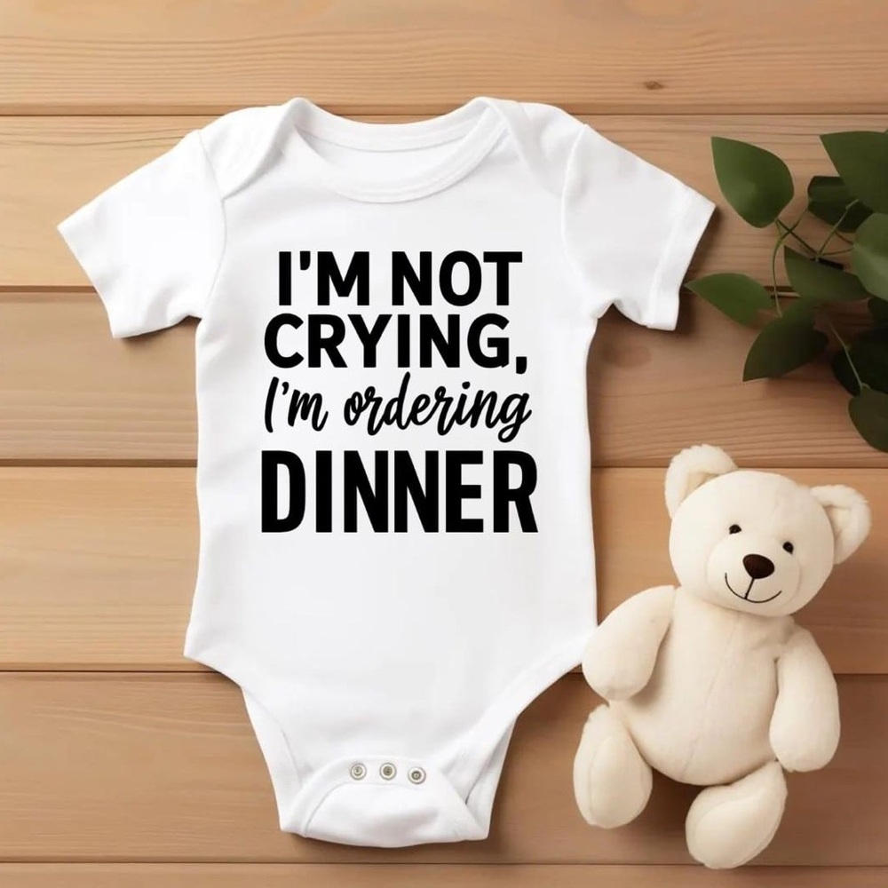 Carter's White Bodysuit - Ordering Dinner